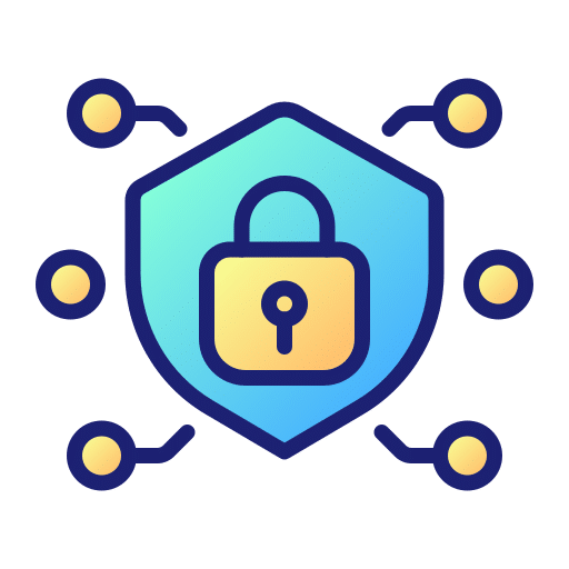 Shield with padlock and connections